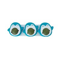 Juguete catnip caramelo duro para gatos pingüino turquesa